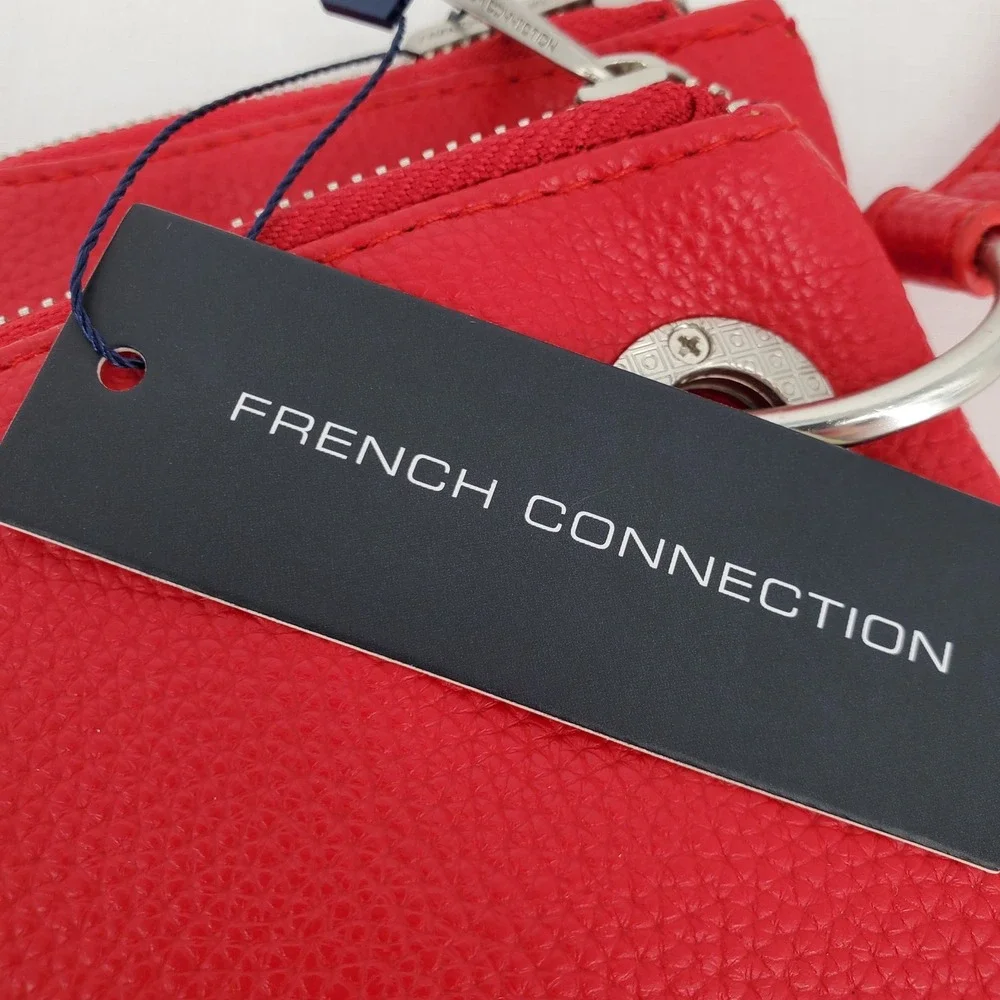 French Connection Lara Pebble Double Slim Pouches Wristlet Red FCWH24210-RED New